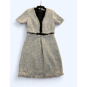 Walter Baker Women's Tweed Fringe Trim Dress Size 8 Multicolor Knee Length